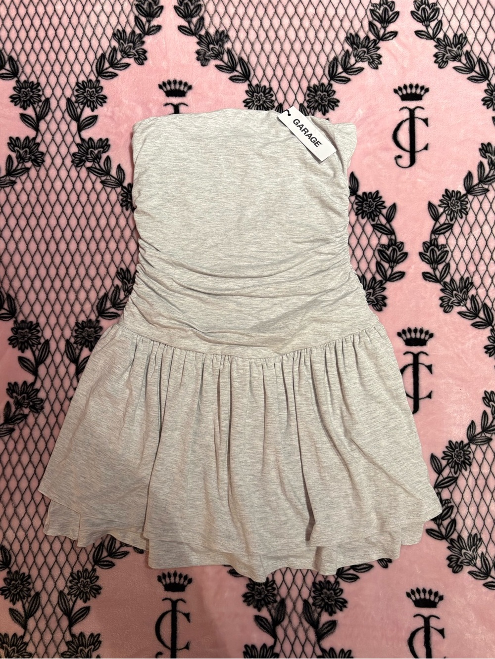 NWT Garage Strapless Romper Dress | Heather Oatmeal Grey